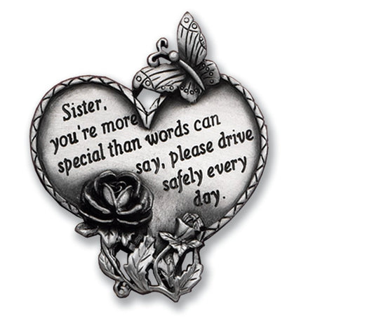 Cathedral Art (Abbey & CA Gift) Cathedral Art Heart Visor Clip, Sister