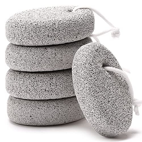 Natural Foot Pumice Stone for Feet, Borogo 5-Pack Lava Pedicure Tools Hard Skin Callus Remover for Feet and Hands - Natural Foot File Exfoliation to Remove Dead Skin, Heels, Elbows, Hands