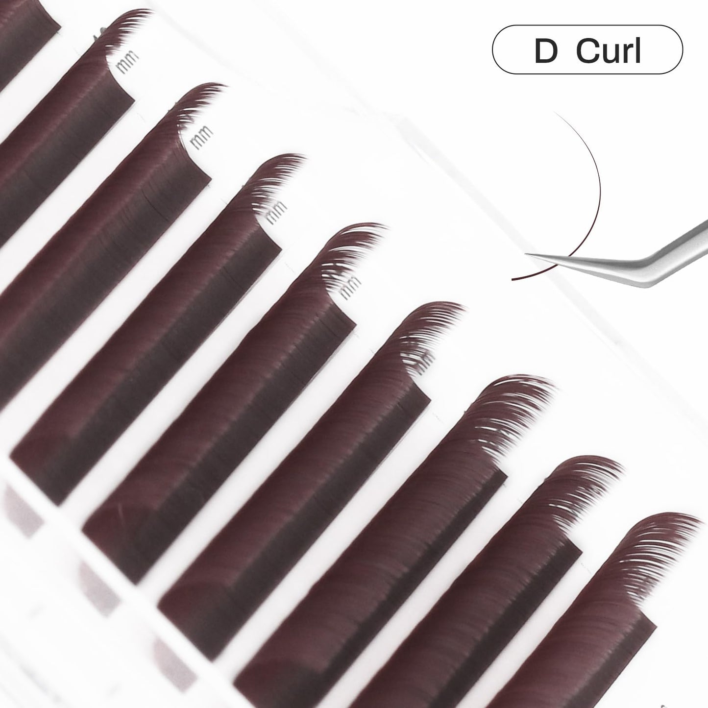 NATUHANA Colored Volume Eyelash Extensions 0.07mm D Curl 8-15mm Mixed & Single Length Tray Soft Individual Lashes, Professional Supplies for Lash Techs(Burgundy,0.07 D,8-15 MIX)