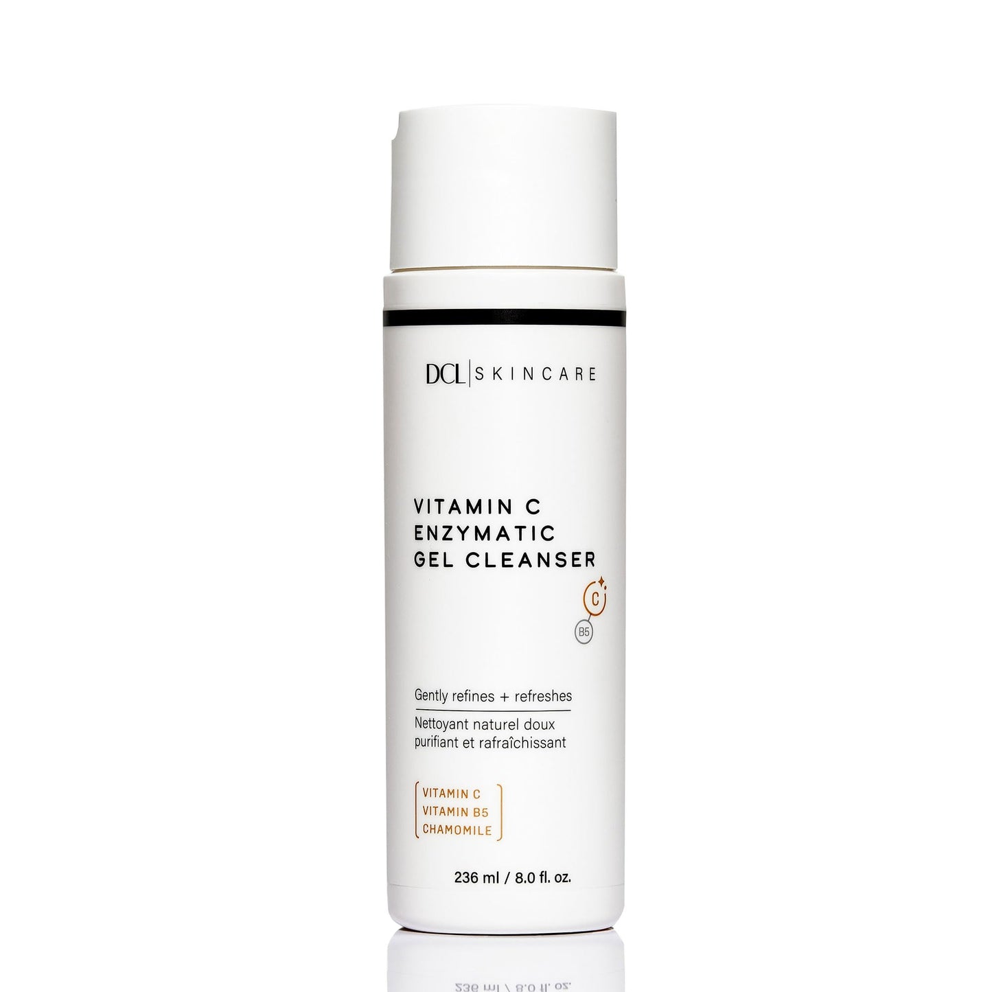 DCL Skincare Vitamin C Enzymatic Gel Cleanser with Sugar Fruit Enzymes & Vitamins C/B5, 8.0 Fl oz