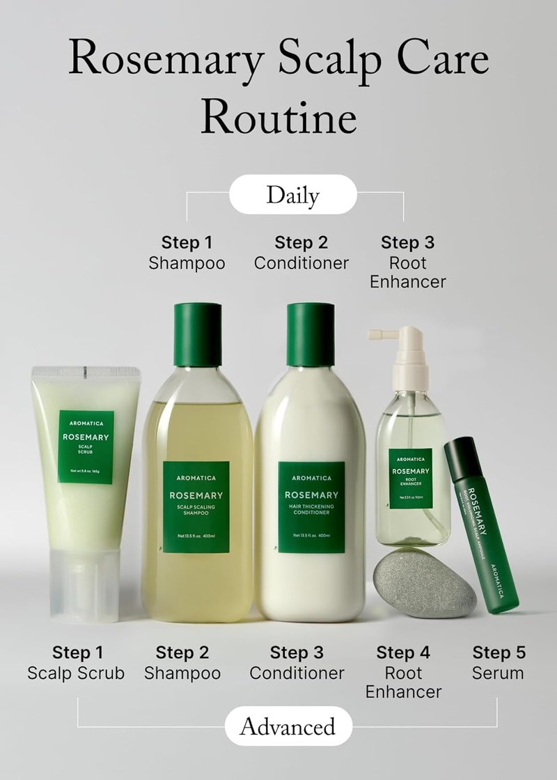 Aromatica Rosemary Scalp Scaling Shampoo - Natural Hair Growth Formula, Vegan & Sulfate-Free | 13.53 oz