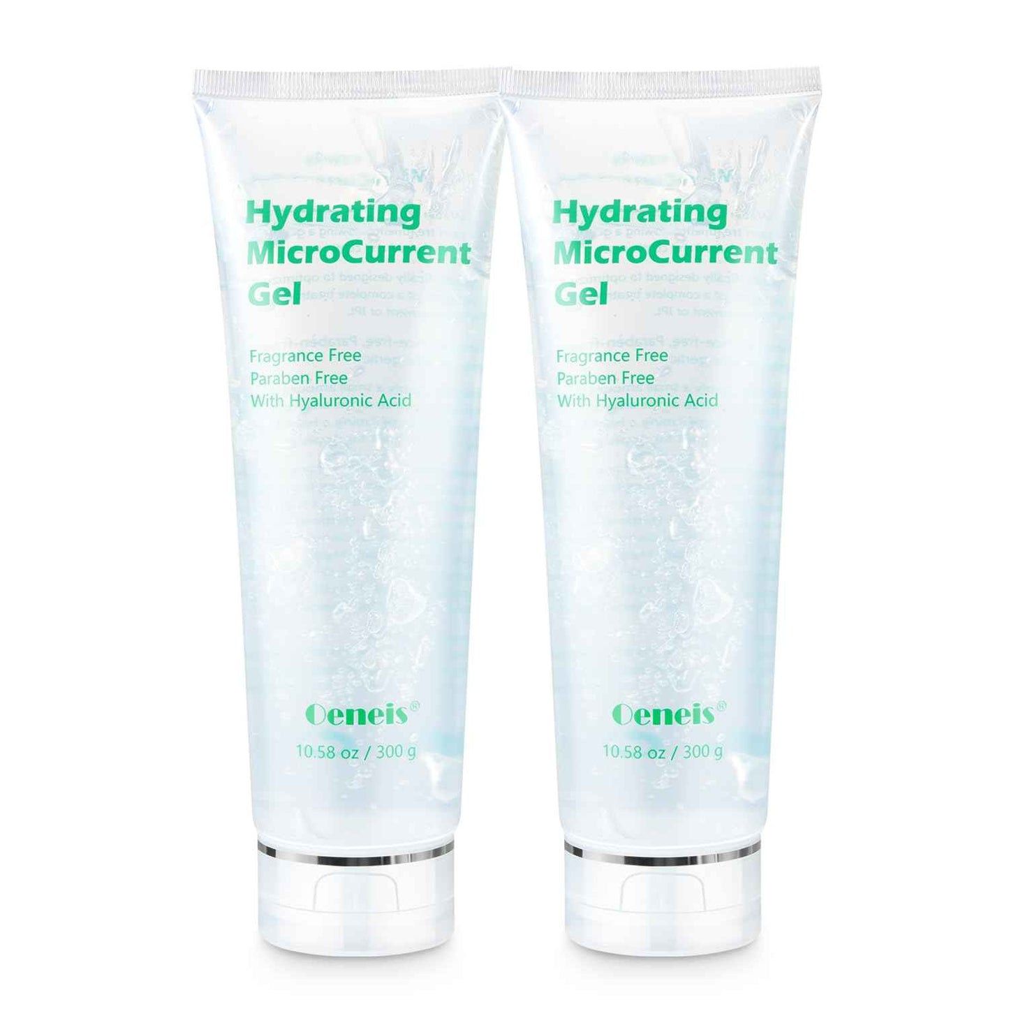 Oeneis Hydrating Gel for Microcurrent Facial Device, Fragrance-Free, Paraben-Free, Gel Primer with Hyaluronic Acid, Non-irritating Moisturizing Gel, 300g Tube (Pack of 2)