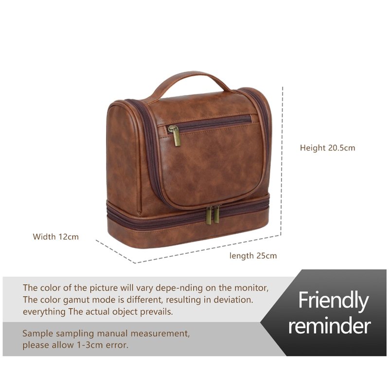 AGDHERSNVX Personalized Toiletry Bag Leather Shaving Dopp Kit Bag for Men Hanging Makeup Bag Hanging Cosmetic Organizer Kit