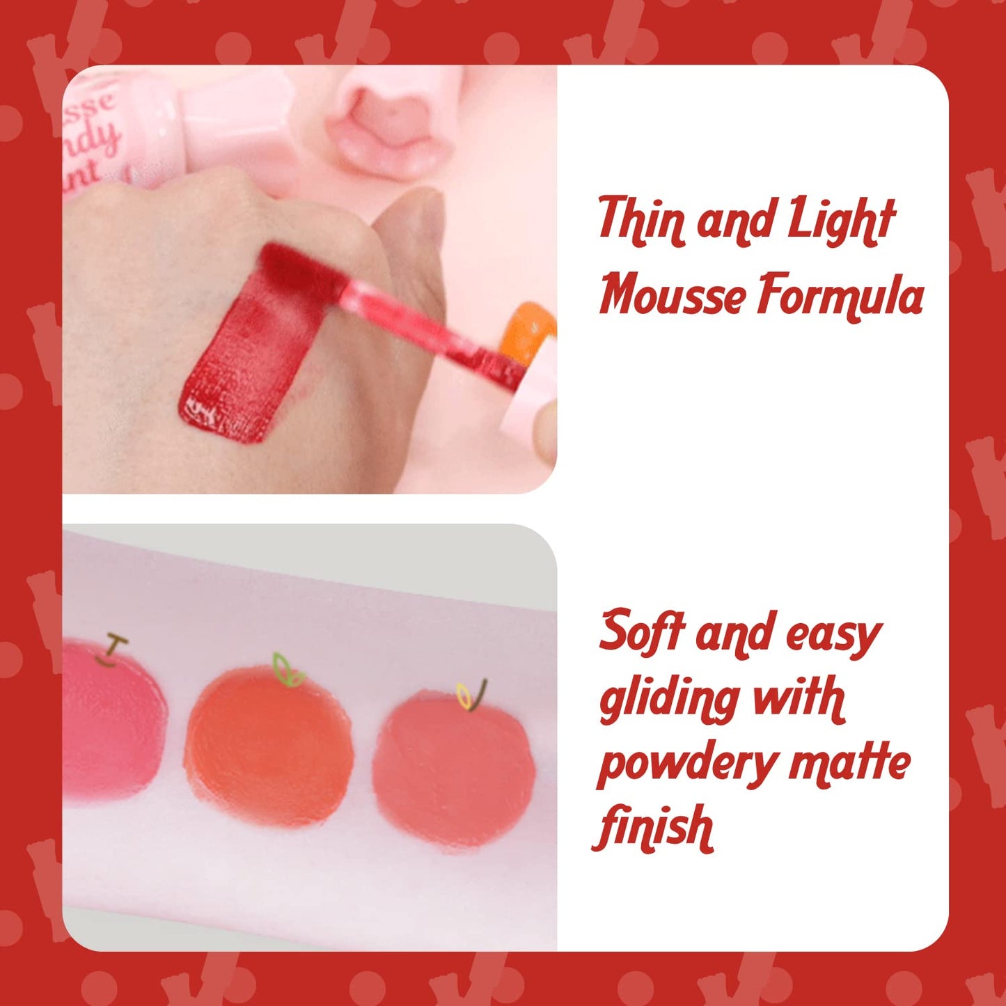 THESAEM Saemmul Mousse Candy Tint #6 Chaitea Mousse - High Pigment Matte Finish Long Lasting Lip Stain with Honey Extracts to Hydrate Lips - Weightless & Smudge-Proof, 0.3 fl.oz.