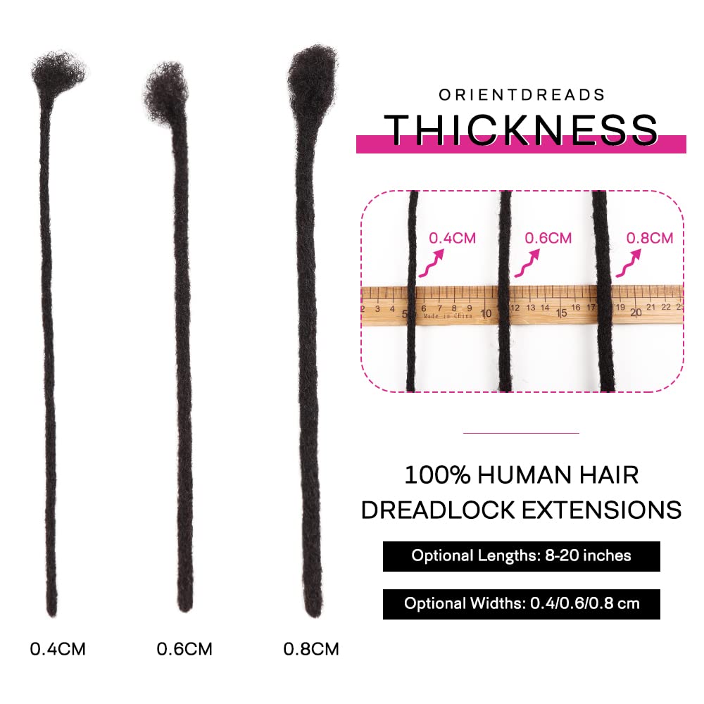 Orientdreads Loc Extensions Human Hair, Handmade Dreadlock Extensions Human Hair for Women/Men Can be Dyed and Bleached (#27 Blond Miel, 8inch 0.6cm 20locs)