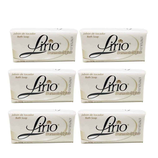 Lirio Dermatologico Bar Soap. Glycerin Enriched Antibacterial Soap. For Daily Use. Suitable for all Skin Types. 5.3 Oz. Pack of 6