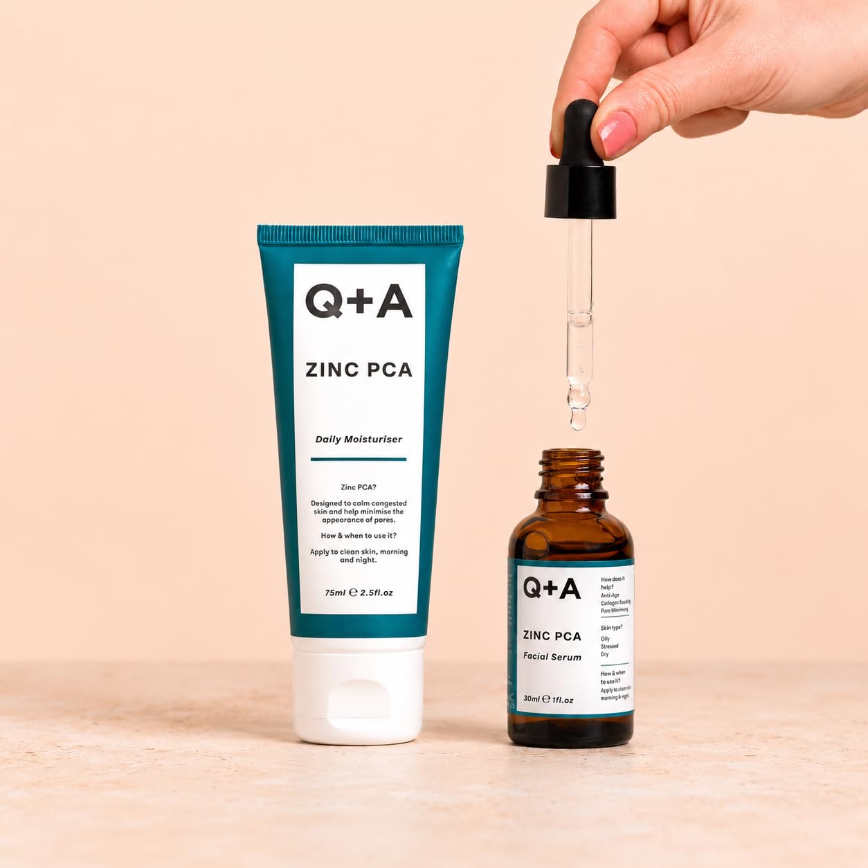 Q+A Zinc PCA Daily Moisturizer (75ml), Hydrating Moisturizer Face Cream for Oily and Blemish-Prone Skin, with Niacinamide and Ginseng, Oil Control and Pore Minimising, Fragrance Free Skincare