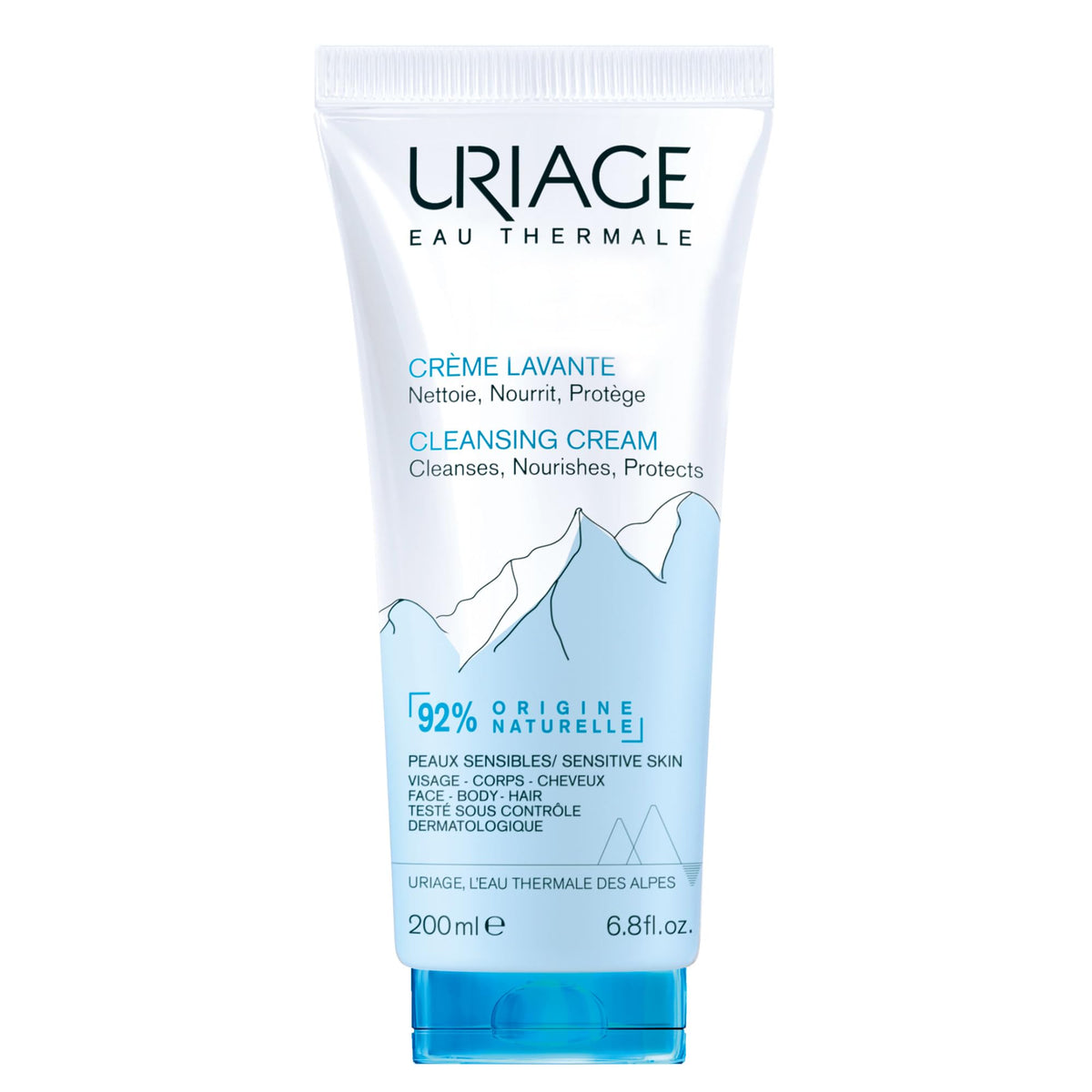 Uriage Daily Moisturizing Cleansing Cream With Shea Butter, 2-In-1 Body Wash: Cleanses & Nourishes, Fresh & Cocooning Perfume, Face, Body & Hair, Soap-Free, Physiological Ph