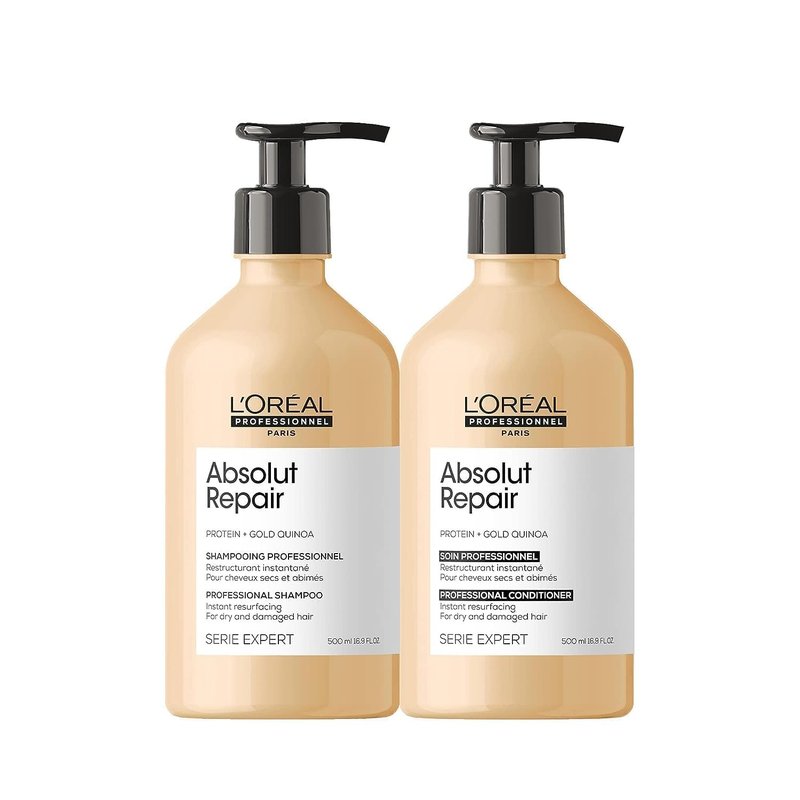L'Oréal Professionnel Paris Absolut Repair Shampoo & Conditioner Set - Repairs Damage & Provides Hair Shine, For Dry, Damaged Hair