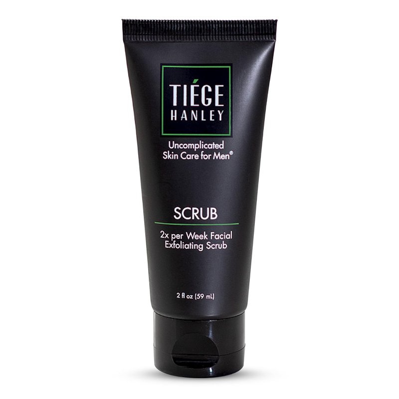 Tiege Hanley Exfoliating Face Wash for Men, Gentle Fragrance-Free Face Scrub With Apricot Seed Powder, Vitamin B3, & Allantoin, Cooling Exfoliator, Gentle on Sensitive Skin, Men’s Skin Care, 2 FL Oz