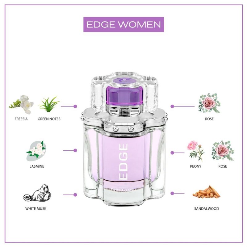Swiss Arabian EDGE - Luxury Products From Dubai - Long Lasting And Addictive Personal EDP Spray Fragrance - A Seductive Signature Aroma - 3.4 Oz
