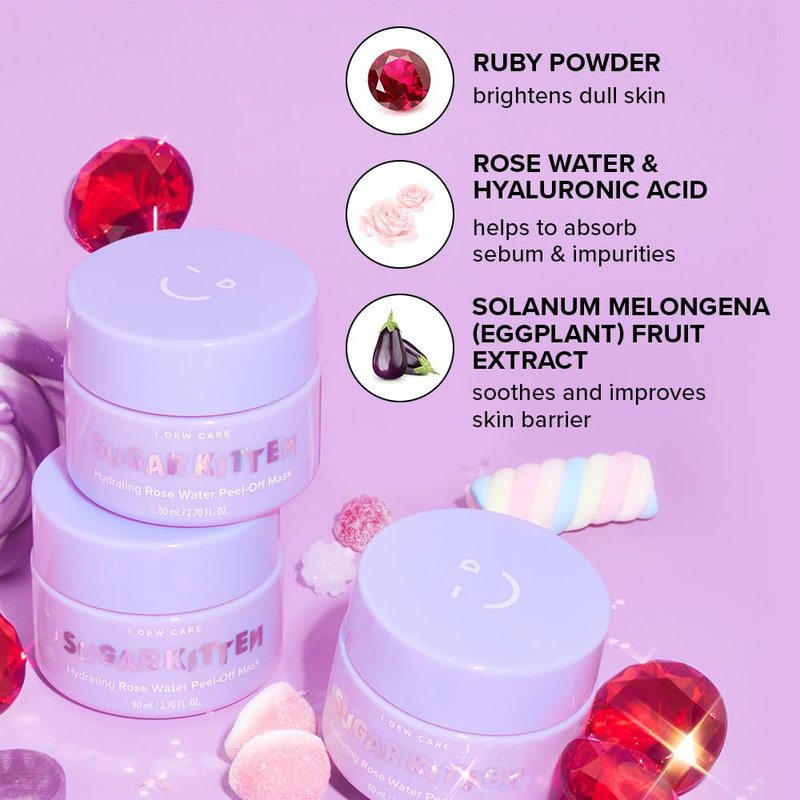 I DEW CARE Peel-Off Mask - Hydrating Face Mask with Hyaluronic Acid | 2.70 Fl Oz for Dry Skin