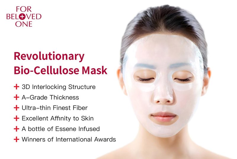 For Beloved One Advanced Anti-Aging Ceramide Squalane Bio-Cellulose Face Mask (Pack of 3) - for Skin Brightening, Moisturizing, and Anti-Aging