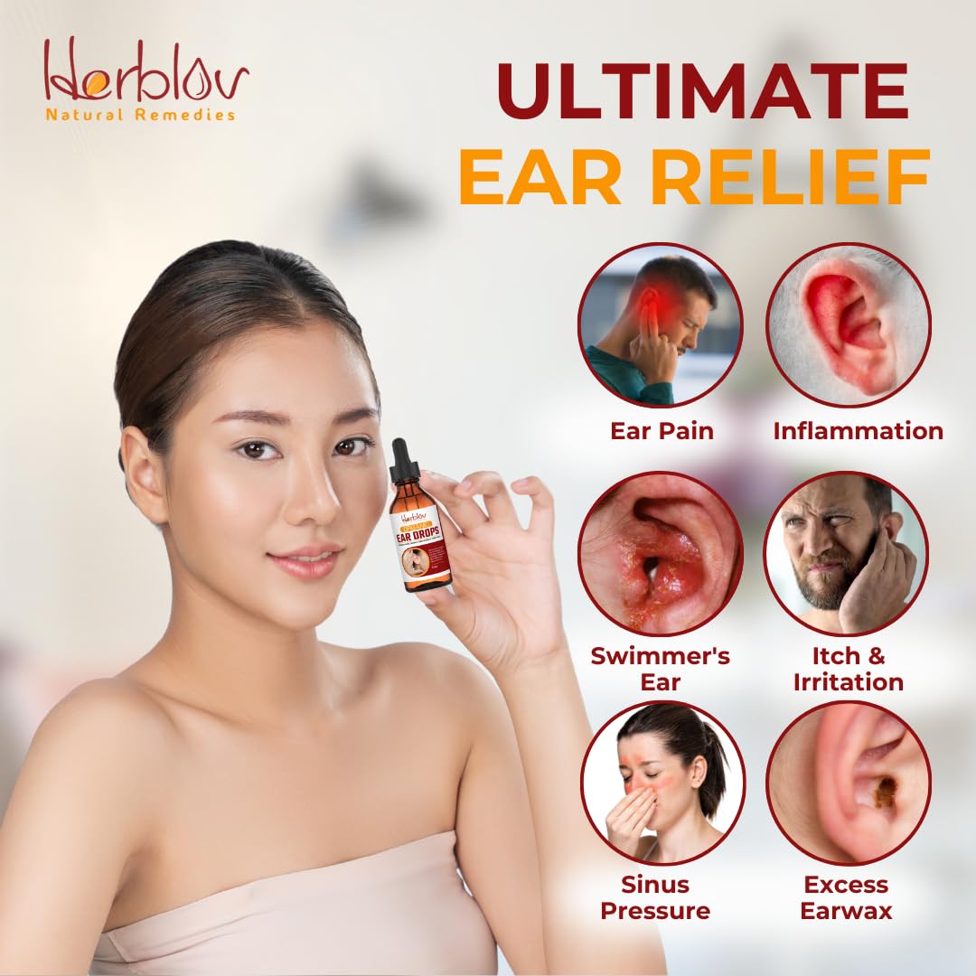 Organic Ear Oil for Ear Infections - Natural Eardrops for Infection Prevention, Swimmer's Ear & Wax Removal - Kids, Adults, Baby, Dog Earache Remedy - with Mullein, Garlic, Calendula, Made in USA