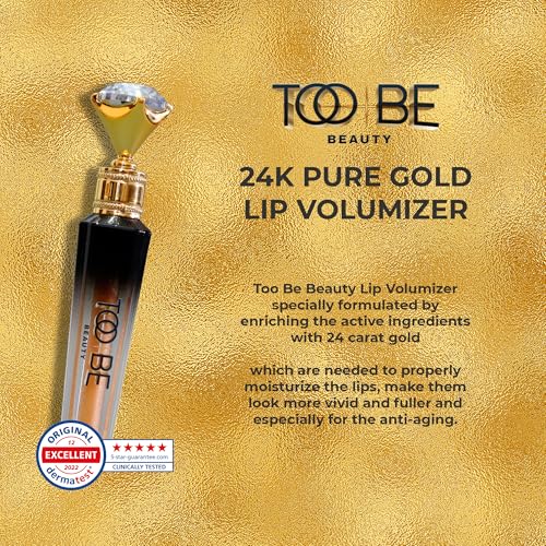 Too Be Beauty Lip Plumper Extreme, Lip Gloss with 24K Pure Gold, Youthful Lip Replenisher, Maximum Plump, Smoother and Extra Strength Lip Plumper, Visibly Volumizing and Anti-Aging Lip Moisturizer 5ml