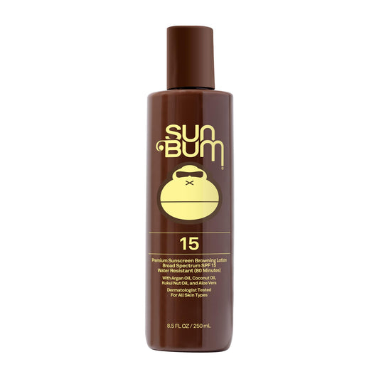 Sun Bum SPF 15 Browning Body Lotion - Water-Resistant Broad Spectrum Moisturizing Tanning Lotion with Vitamin E - Hawaii 104 Act Compliant (Made Without Octinoxate & Oxybenzone) - 8.5 Fl Oz