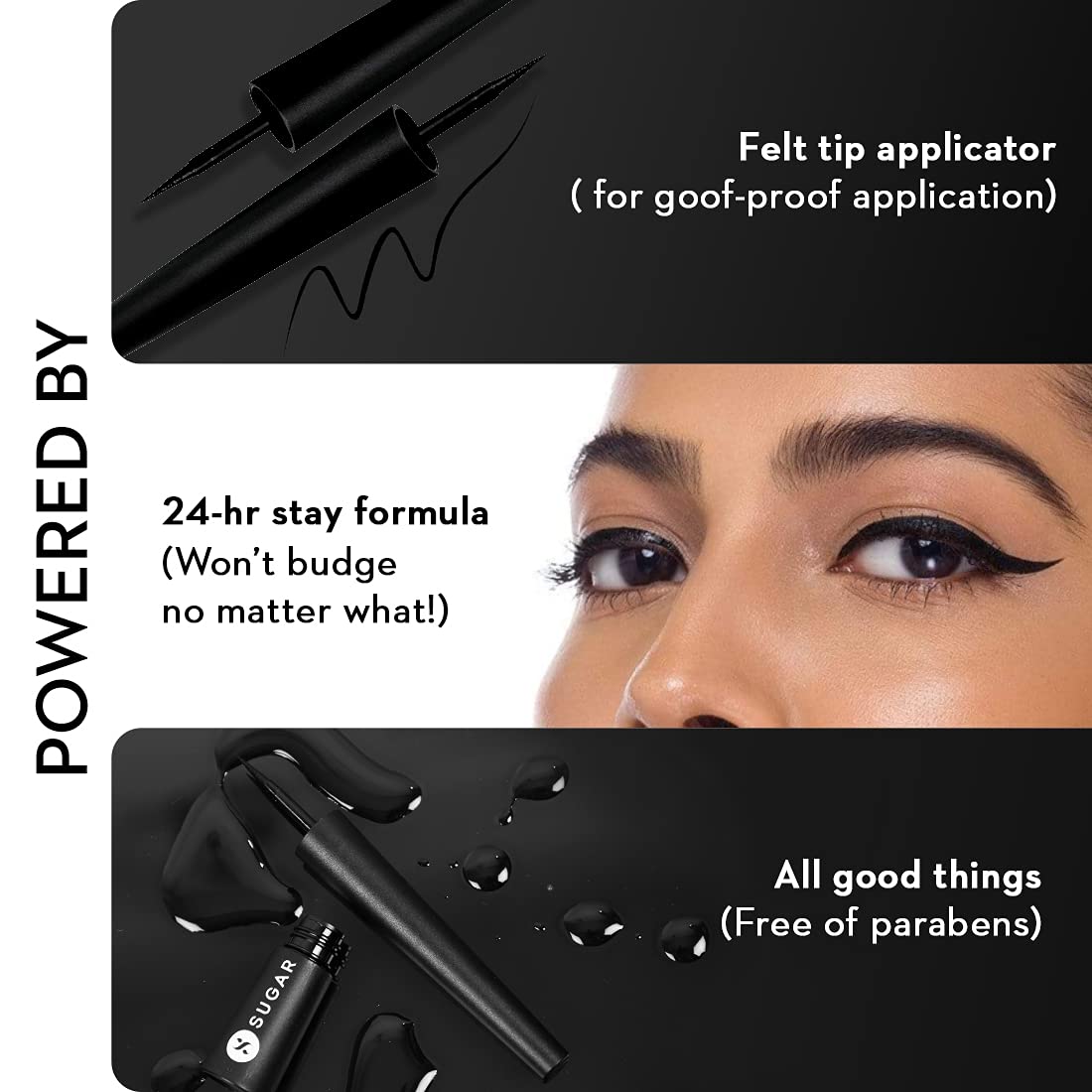 SUGAR Cosmetics Gloss Boss 24HR Eyeliner01 Back In Black (Black) Long lasting, 24hr Coverage