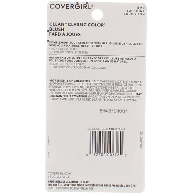 CoverGirl Classic Color Blush - Soft Mink 590 | Long-Lasting Formula, 0.3 oz (Pack of 3)