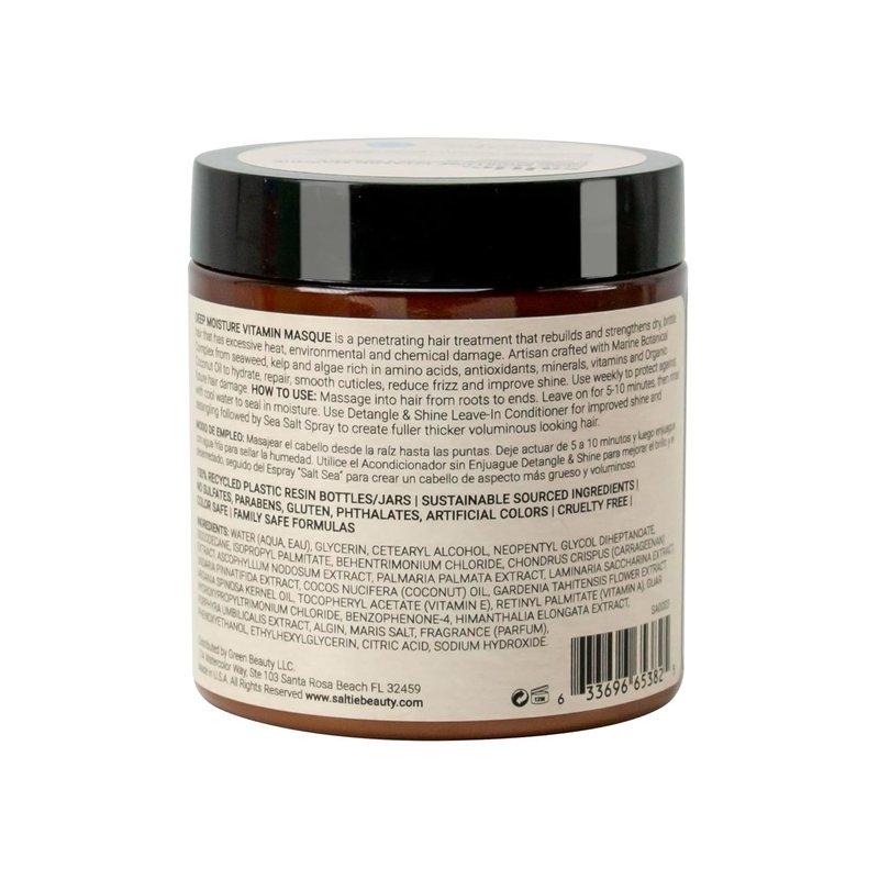 Deep Conditioning Moisture Vitamin Hair Mask with Organic Coconut Oil - Restores Dry Damaged - Repairs damage - reduces frizz - improves scalp circulation - Silicone Free
