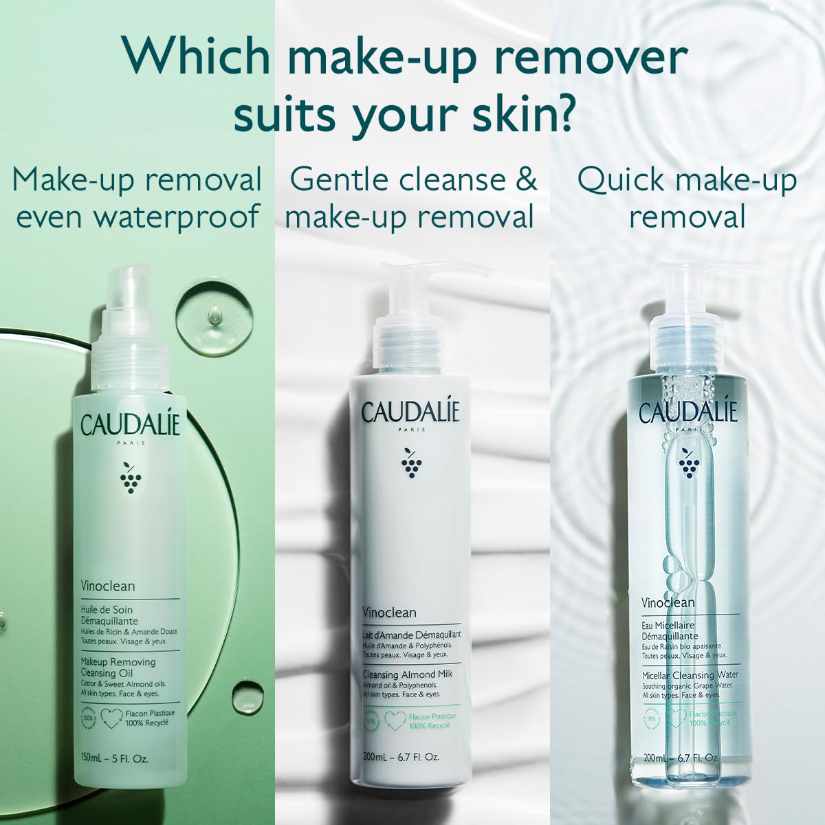 Caudalie Vinoclean Makeup Removing Cleansing Oil, Travel-Size - 75 mL