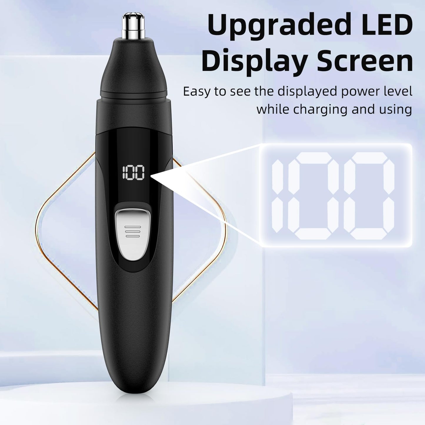 SHOBES Nose Hair Trimmer Painless Rechargeable Ear and Eyebrow Trimmer Professional with Edge Blades (Black)