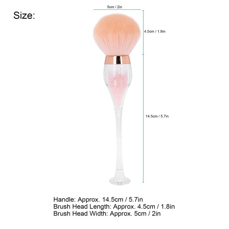 Nail Dust Cleaning Brush, Soft Nail Arts Makeup, Nail Art Powder Remover Brush, Makeup Blush Brushes Not Fall Off, Not Fade with Attracting Appearance and Shape