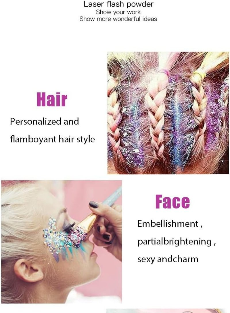Neon Face and Body Glitter Gel - 3 Color Set for Parties | Blue, Gold & White Moonbeam
