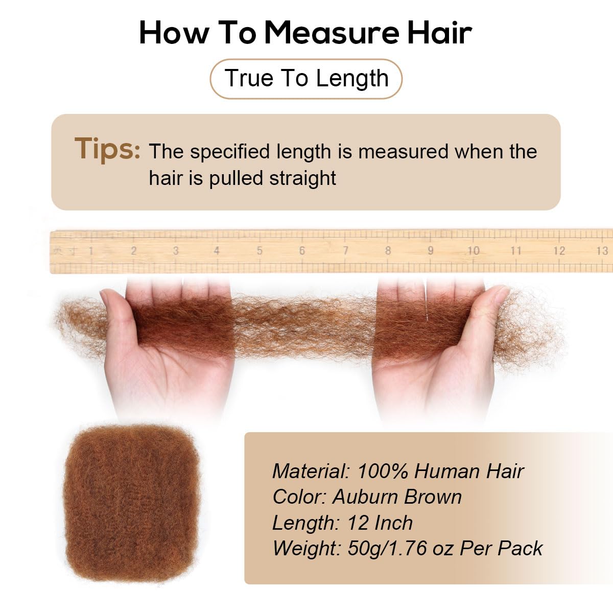 Vecago Afro Kinkys Bulk Human Hair, 4c Curly Hair for Permanent Sister Locs/Mini Twists/Braids/Repair Can Dye and Bleach(12 inch),#30