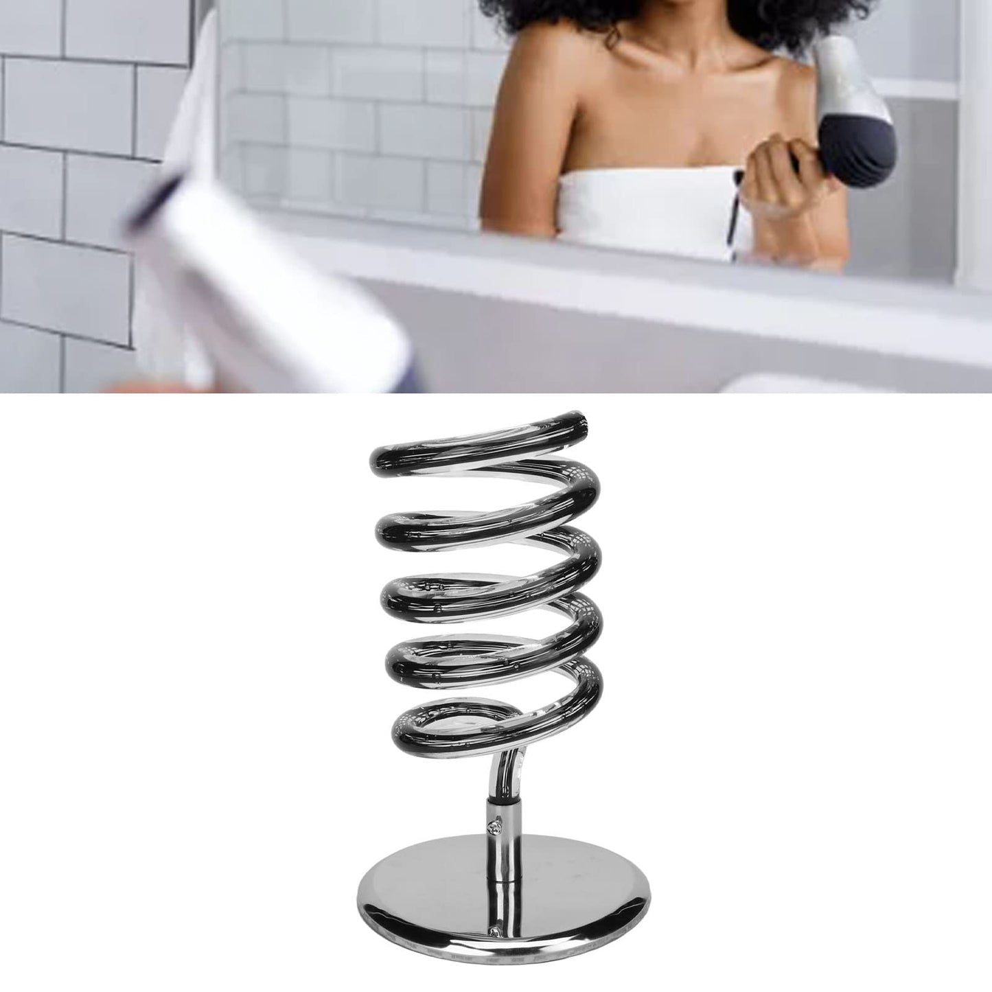 Spring Hair Blower Holder Dryer Hanging Rack Spiral Stand Styling Station Hair Dryer Stand Curling Iron Holder Brush Organizer Flat Blow Hands Free