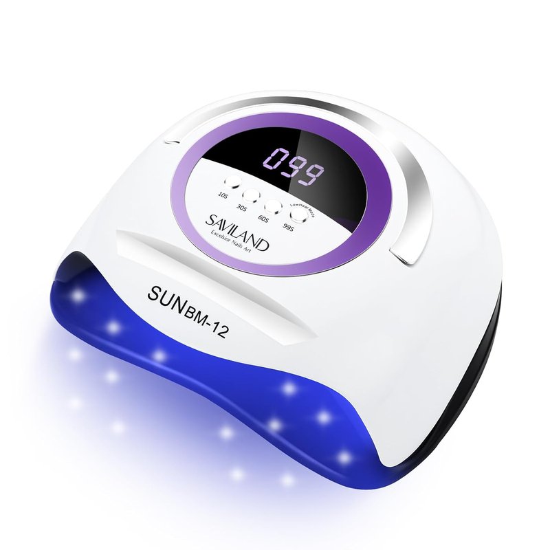 SAVILAND 300W UV Nail Lamp - Motion Sensor Gel Nail Dryer with 72 Beads & 4 Timers | Fast Curing Light for Salon Use
