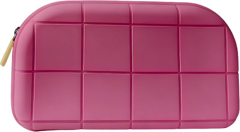 Silicone Makeup Bag - Waterproof Travel Cosmetic Organizer | Versatile Pink Toiletry Bag for Women & Girls