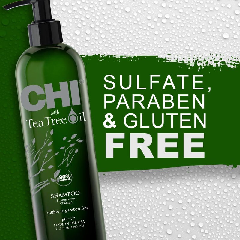 CHI Tea Tree Oil Shampoo - Strengthening Formula for Gentle Cleansing & Impurity Removal | 11.5 Oz