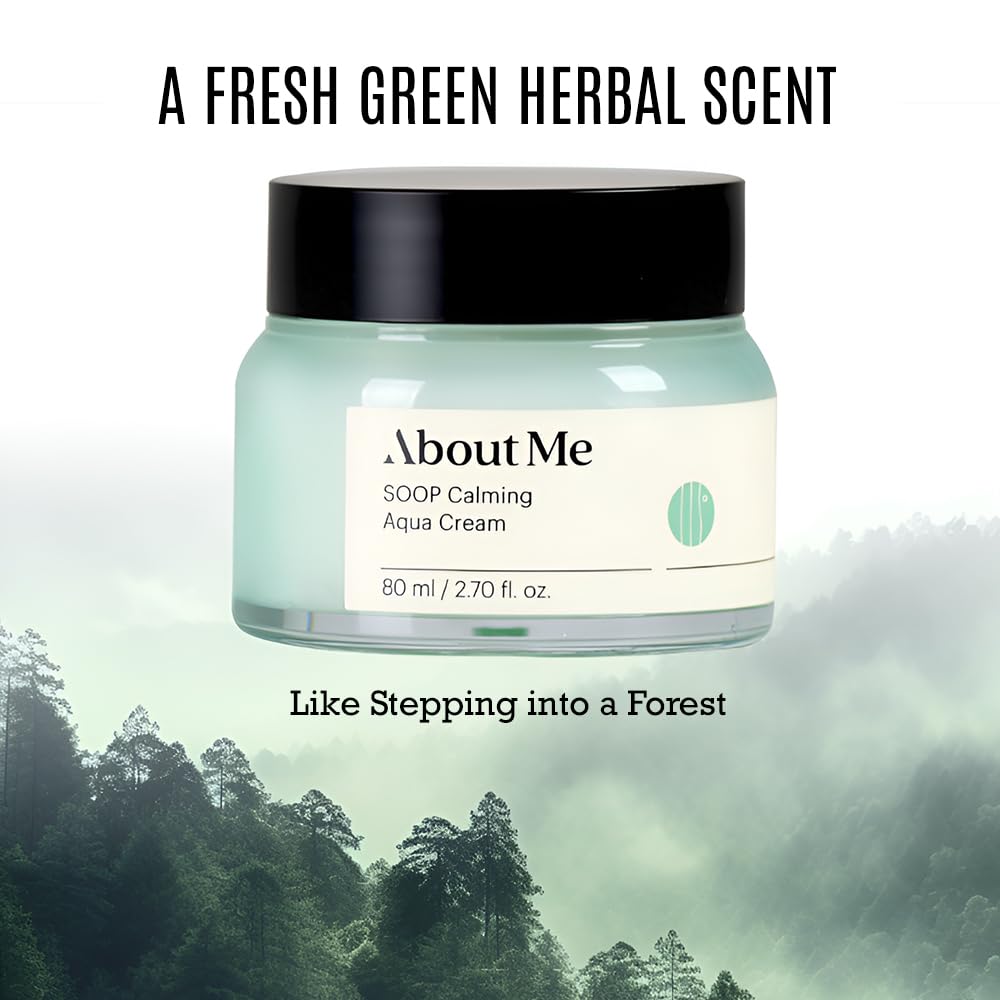 Soop Calming Aqua Cream - Intense Moisturizing Face Cream for Dry and Sensitive Skin, 100 Hours Of Lasting Hydration (80ml/2.7oz)