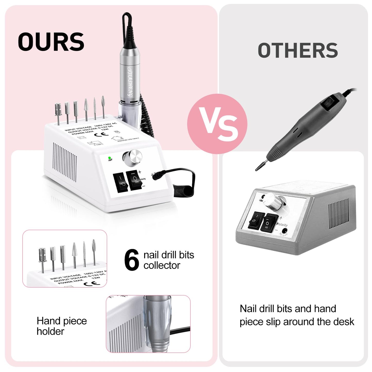 Jiasheng Professional Nail Drill, 20000rpm Electric Nail Drill Machine