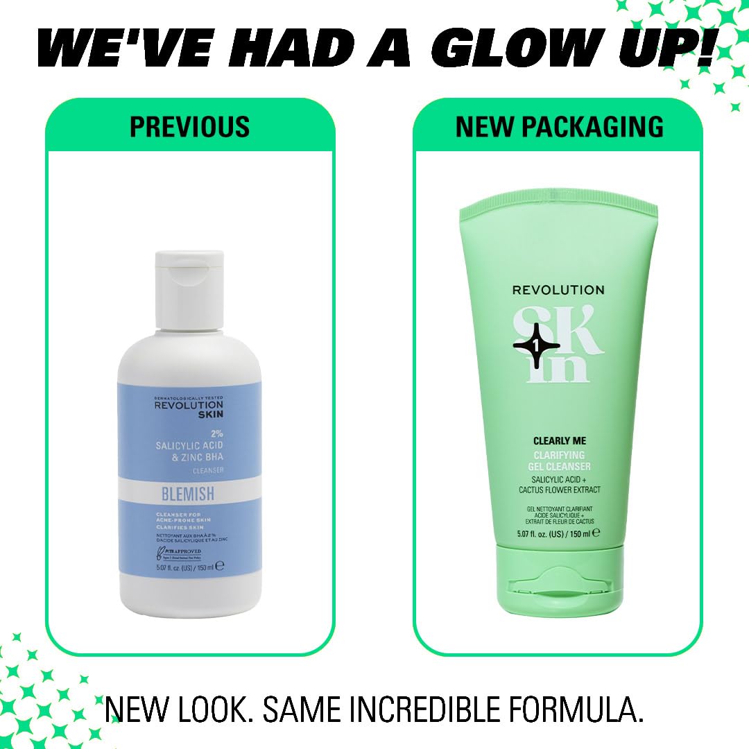 Clearly Me 2% Salicylic Acid Cleansing Gel - Hydrating Face Wash for Oily Skin | 11.69 fl oz