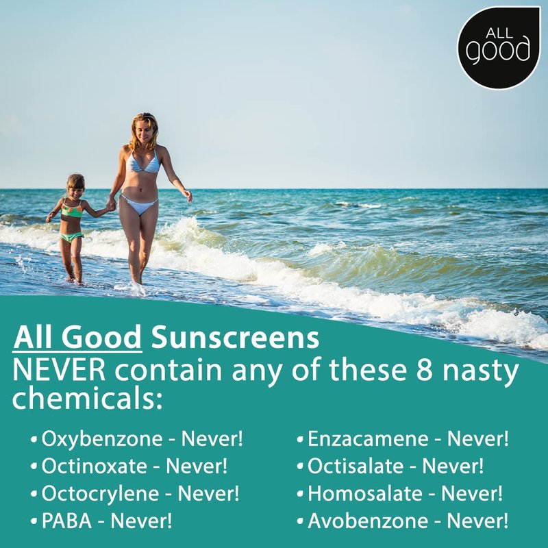 All Good Baby & Kids Mineral Face & Body Sunscreen - UVA/UVB Broad Spectrum, Coral Reef Friendly, Water Resistant, Zinc Oxide - SPF 50 Butter Stick & SPF 30 Lotion