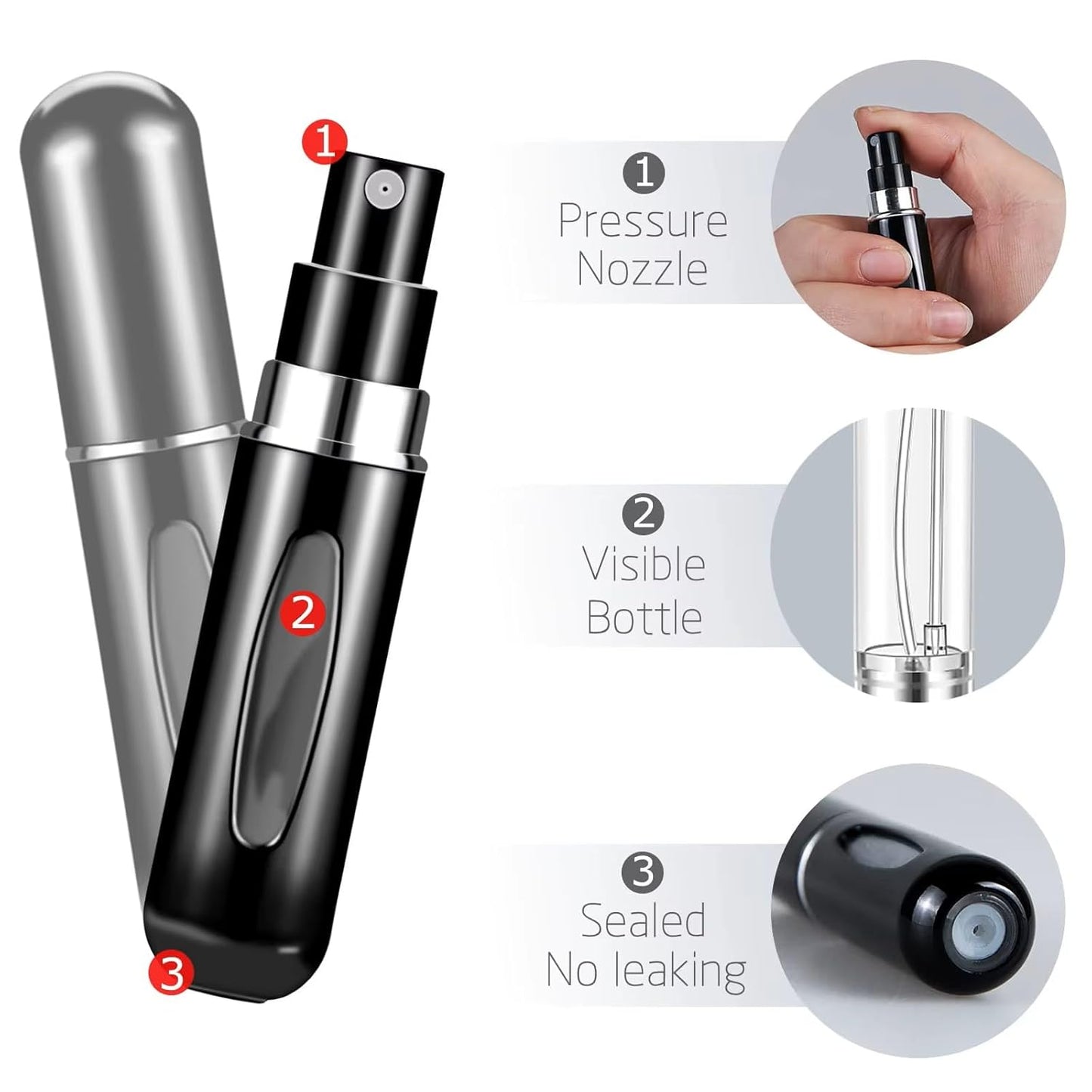 Couple Perfume Gift Set - Modern Unisex Cologne with 2 Travel Size Refillable Bottles | 100ml/3.3fl.oz.
