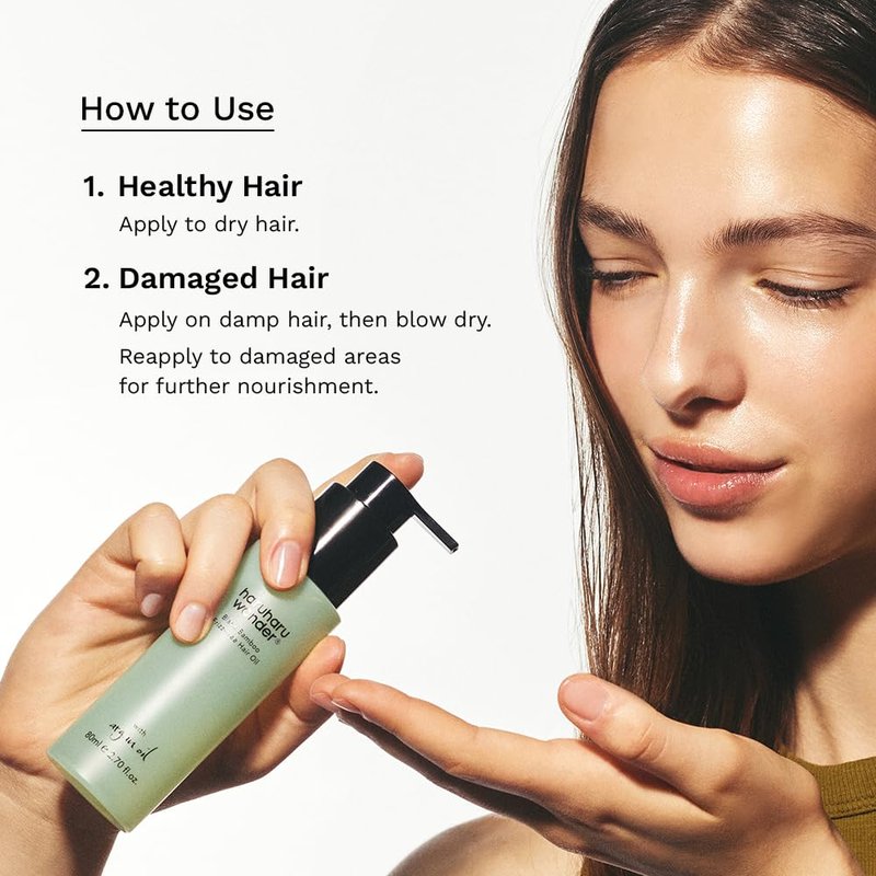 HARUHARU wonder Black Bamboo Frizz-free hair oil, Lightweight Texture with Argan Oil, Smooths Frizz, Adds Shine, Soft Finish, For All Hair Types, Styling & Finishing, 2.70 fl.oz