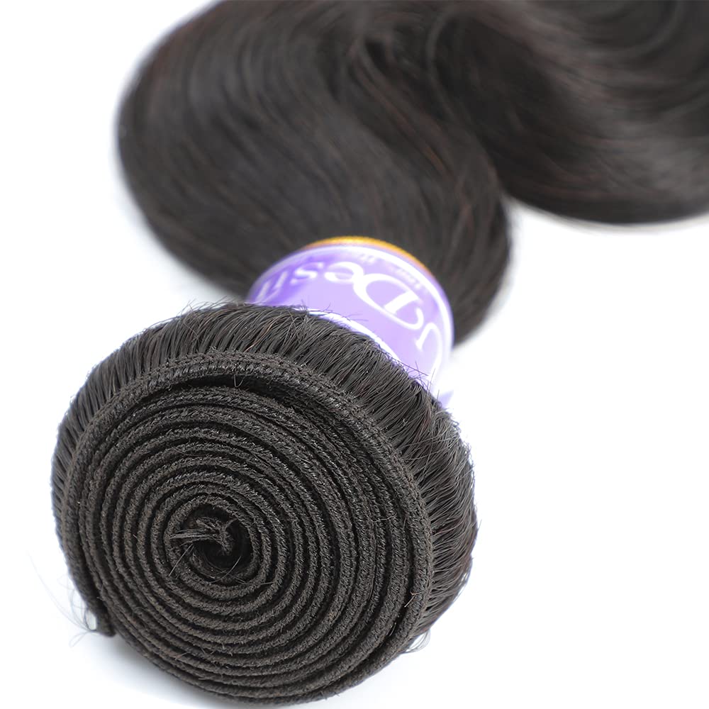 UDesire 16A 100% Unprocessed Brazilian Body Wave One Bundle 22 inch Brazilian Virgin Hair Weave Human Hair Bundles Body Wave Natural Black Color 90-95g/bundle