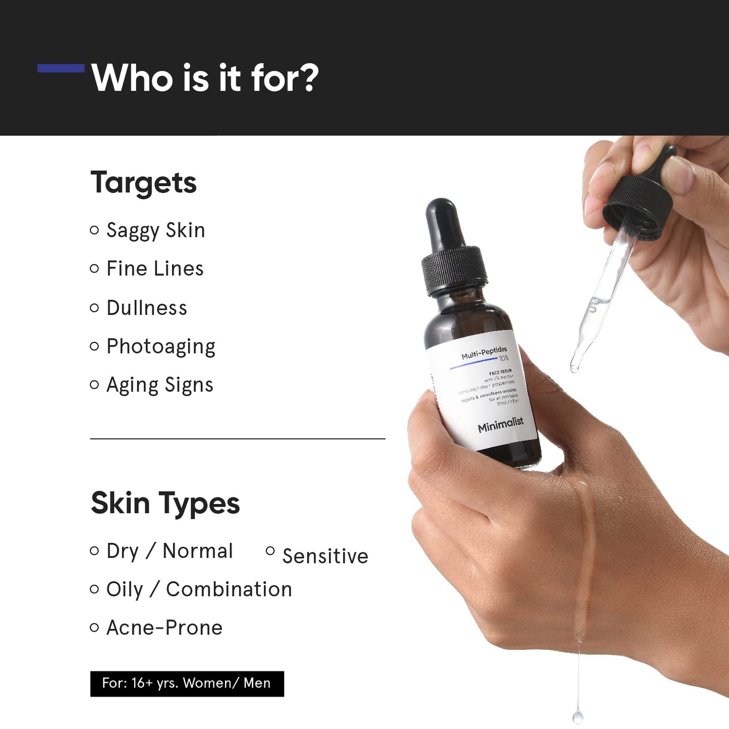 Minimalist Multi Peptide 10% Face Serum with Hyaluronic Acid for Anti Aging | Reduces Wrinkles | Hydrating Serum With 7% Matrixyl 3000 & 3% Bio-Placenta | For Women & Men | 1 Fl Oz / 30 ml