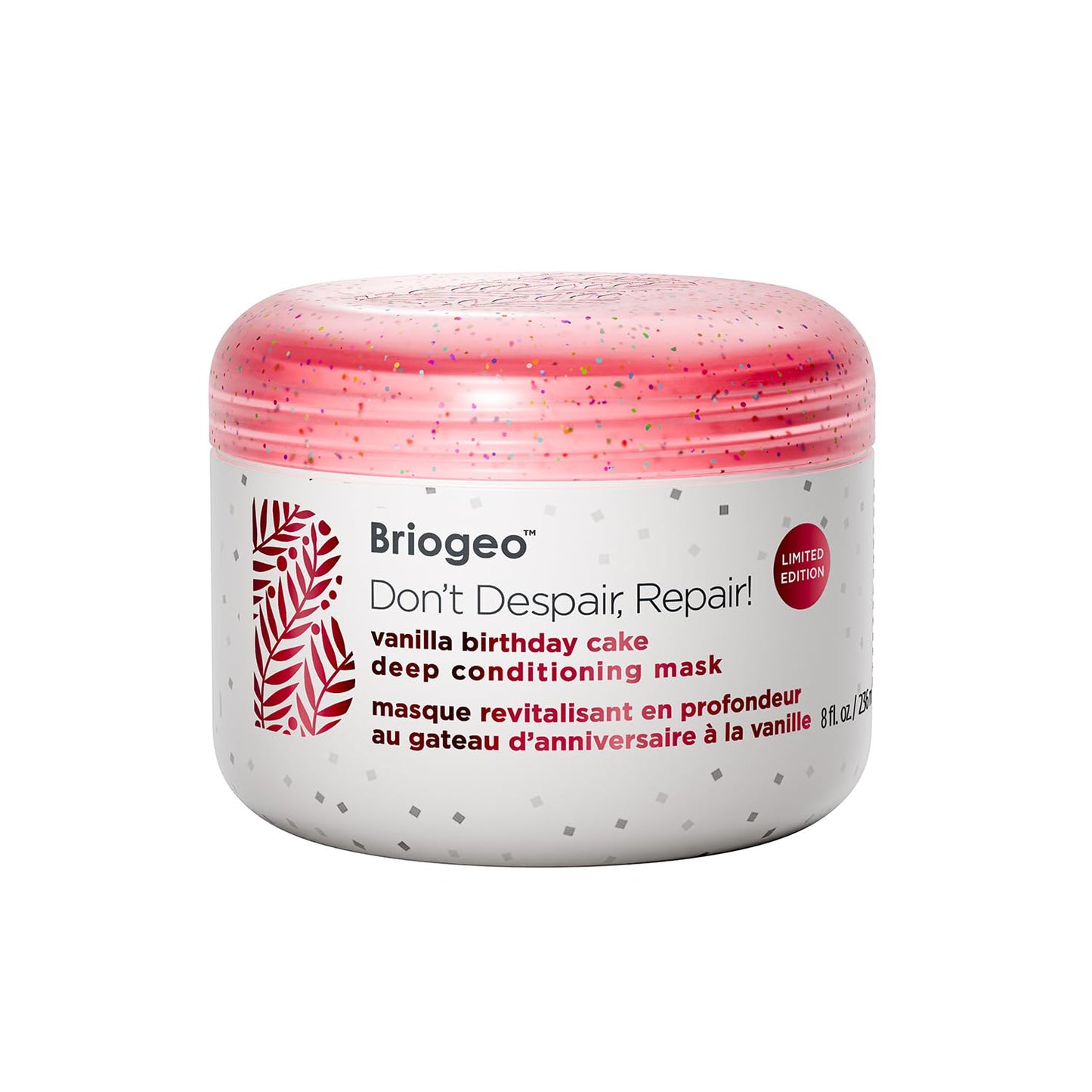 Briogeo Don't Despair, Repair! Birthday Cake Deep Conditioning Mask | Protein + Moisture Balance Conditioner for Dry, Damaged, Color-Treated Strands | Vegan & Cruelty-Free | 8 oz