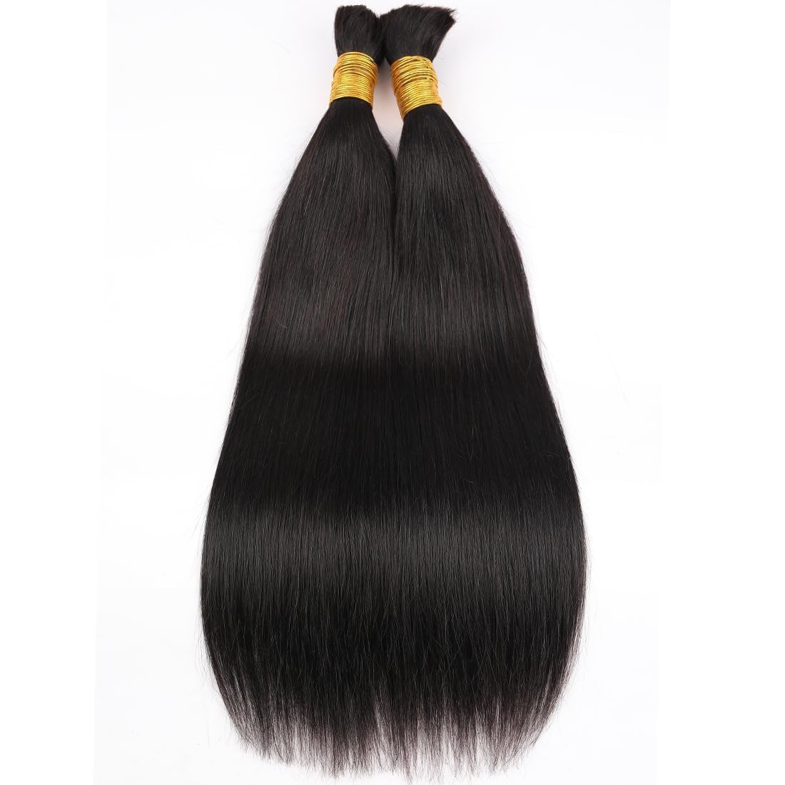 Human Braiding Hair Extensions - 20 Inch Straight Bulk Virgin Hair for Boho Braids | Natural Black, 100g