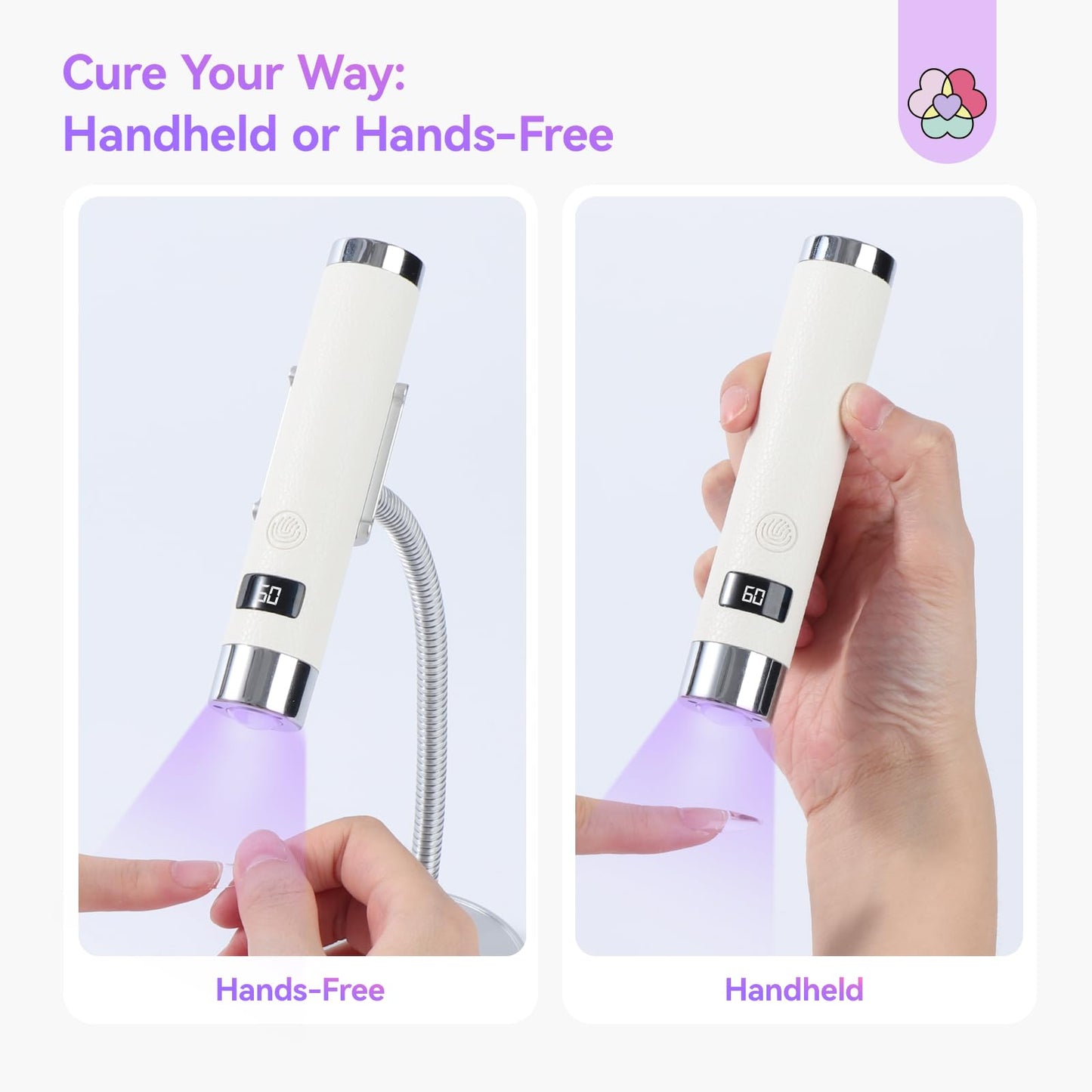 SAVILAND UV Light for Gel Nails with Magnetic Stand, 10s Flash Cure Cordless UV LED Nail Lamp, Rechargeable Handheld Mini Nail Light, Portable Gel Nail Dryer with Timer for Home DIY Salon