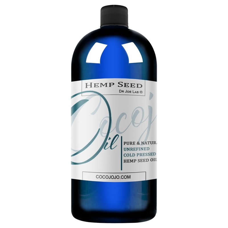 cocojojo Hemp Seed Oil - Pure, Unrefined, Cold Pressed, Undiluted, Raw, Vegan, Non GMO, Bulk Carrier Oil - 32 oz - 1 Quart - Extra Virgin, DIY, Soap, Essential Oils, Formulas