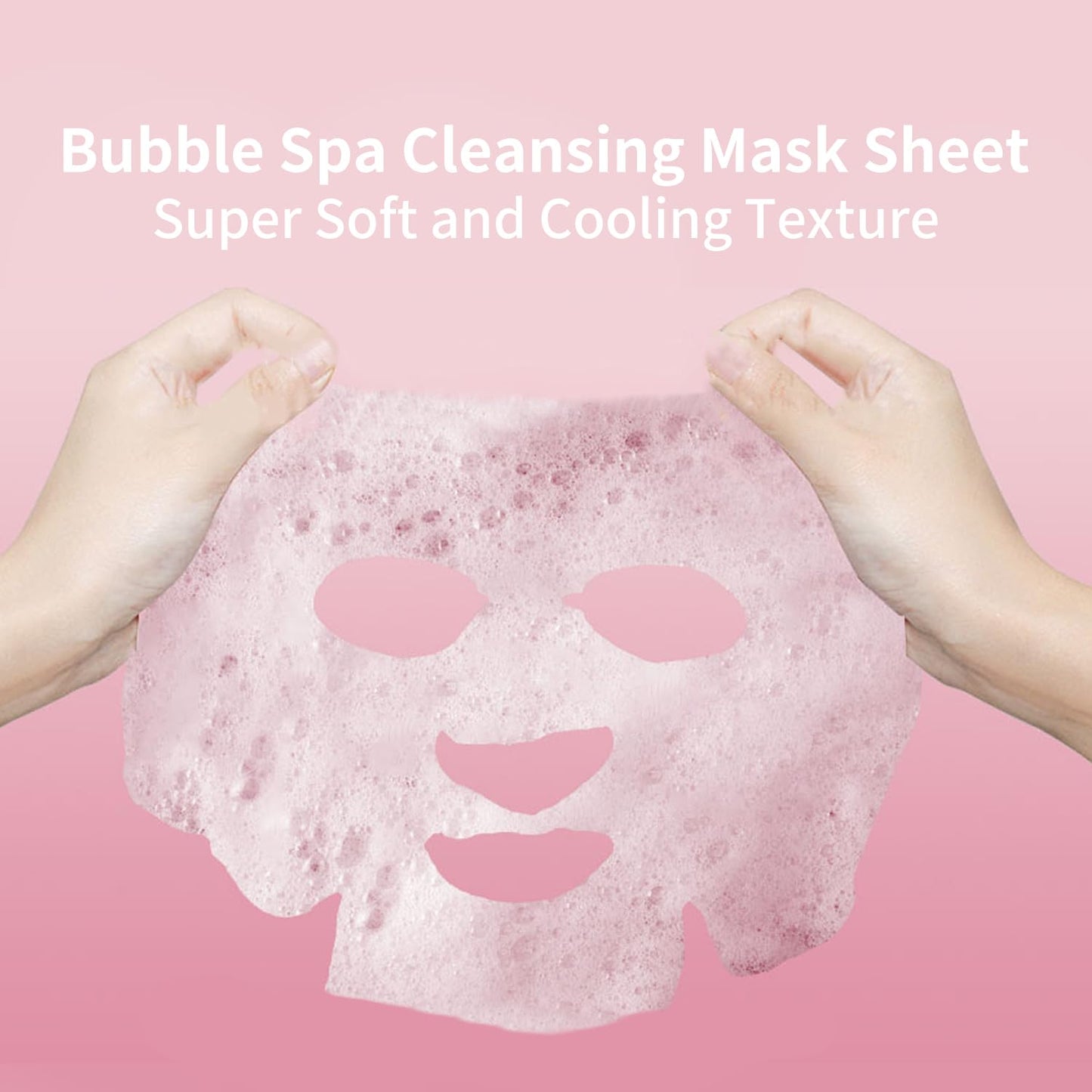 IREV Pack of 10 Pink Rose O2 Bubble Face Masks Skincare, Spa Presents for Women, Bubble Face Sheet Mask Cleaner Foaming Purifying Facial Mask for Acne and Pores Moisturizing Beauty Sheet Masks