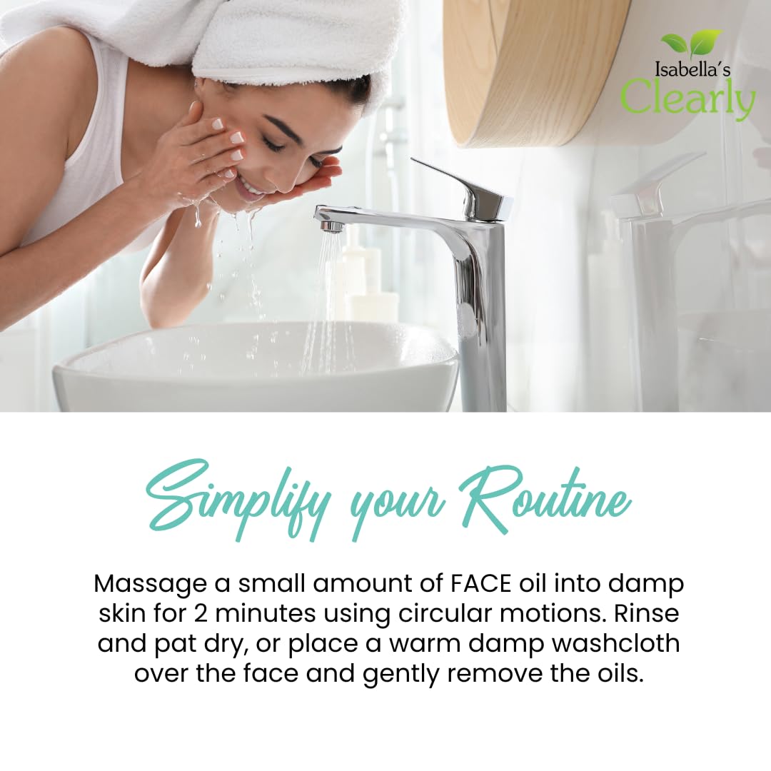 Clearly FACE, Natural Oil Cleanser Face Wash and Makeup Remover | Anti Aging Cleansing Oil with Rosehip, Avocado, Sea Buckthorn, Vegan Squalane | Water Free, Made in USA