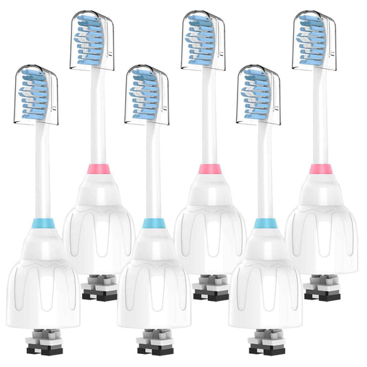 Replacement Toothbrush Heads for Philips Sonicare E-Series Essence Xtreme Elite Advance and CleanCare Screw-On Toothbrush Handles,6 Pack Soft Dupont Bristles Electric Toothbrush Replacement Heads