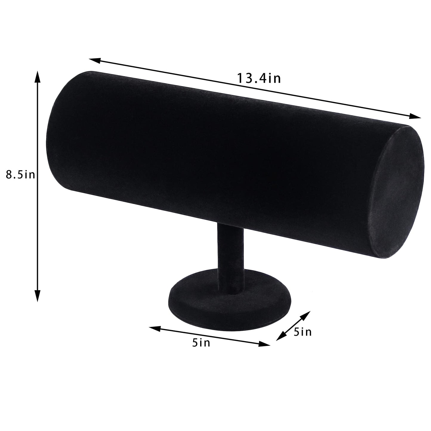 Coward T-Bar Beige Headband Holder Organizer,Hairband Display Stand,Hairband Storage Rack for Girls And Women (detachable black velvet)