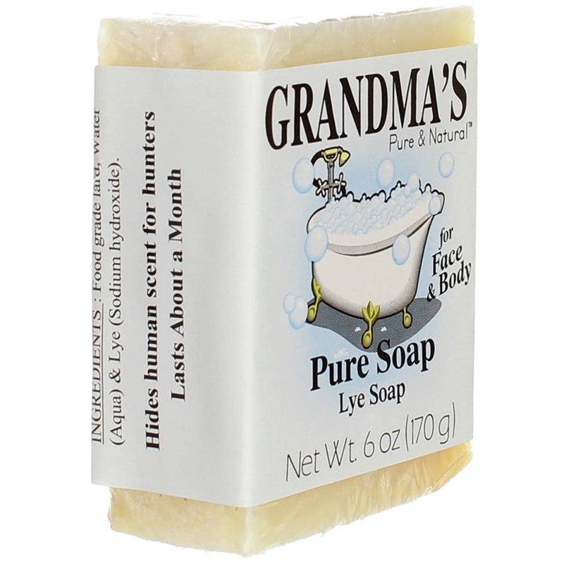 Pure Lye Soap Bar - 6.0 oz Unscented Face & Body Wash | No Detergents, Dyes, or Fragrances - 4 Pack
