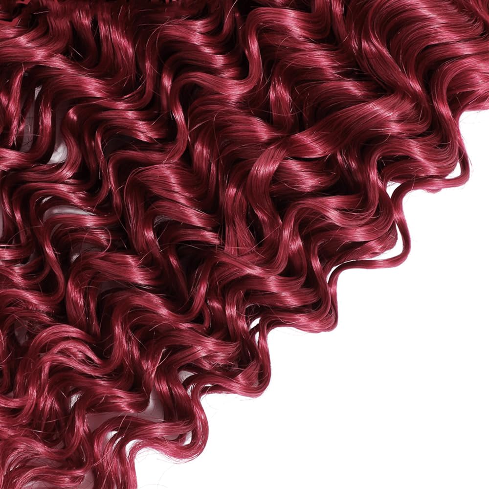 Red Bundles Human Hair Color Burgundy Deep Wave Bundles Brazilian Unprocessed Virgin Hair 10 12 14 Inch For Women